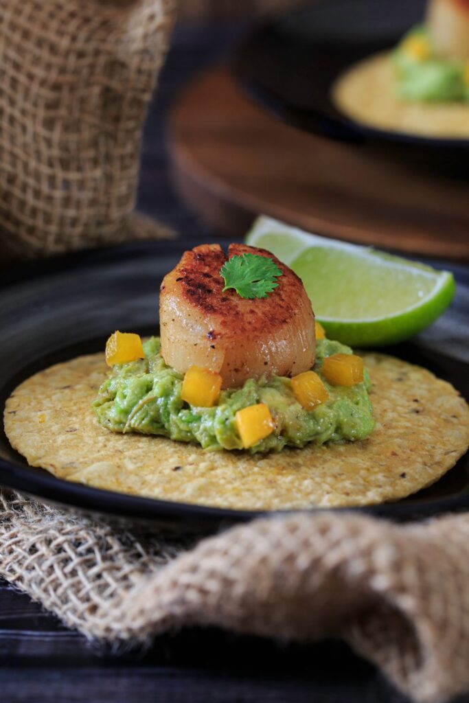 Bobby Flay Scallops With Avocado Corn Relish