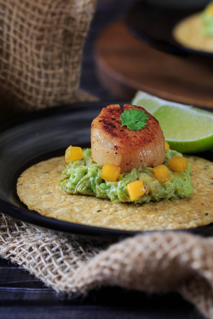 Bobby Flay Scallops With Avocado Corn Relish