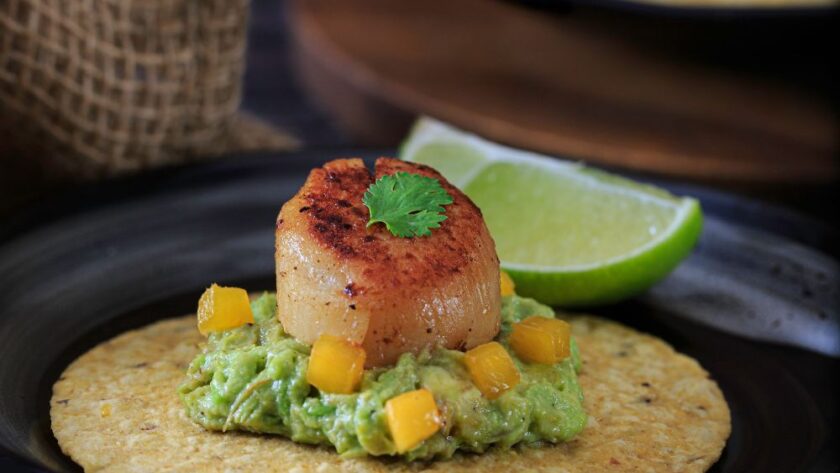 Bobby Flay Scallops With Avocado Corn Relish