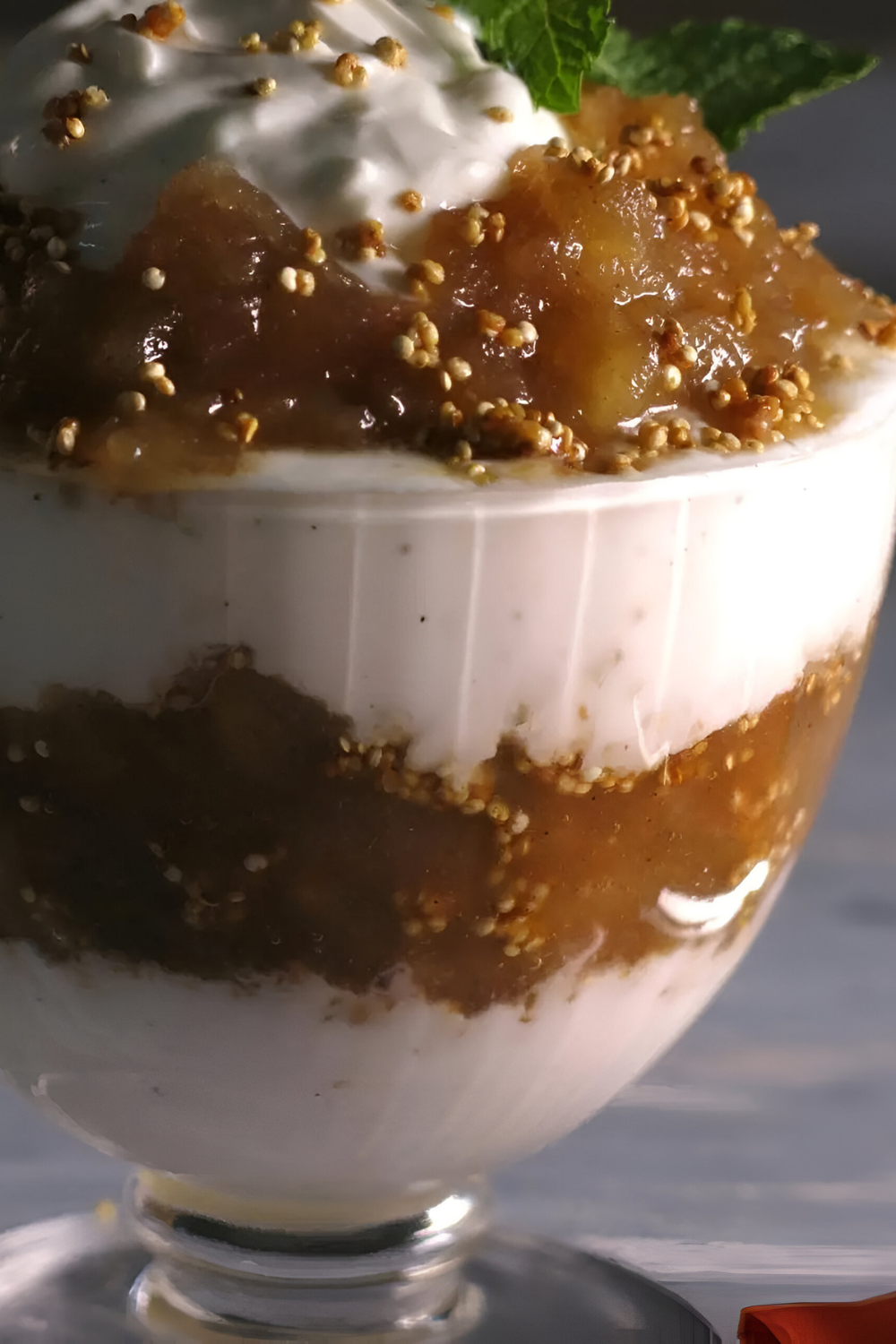 Applesauce Parfaits With Yogurt And Crispy Quinoa