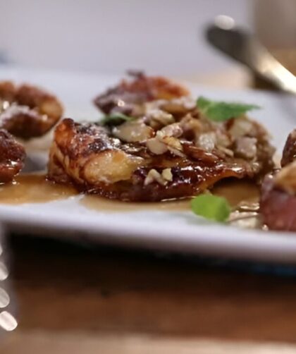 Almond Croissant French Toast With Almond Butter Syrup