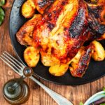 Apple-Sage Glazed Grilled Whole Turkey with Grilled Apples