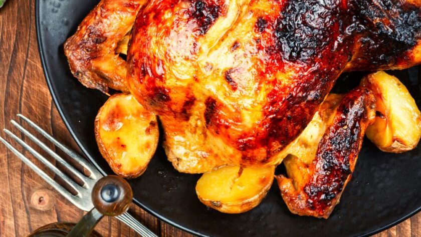 Apple-Sage Glazed Grilled Whole Turkey with Grilled Apples