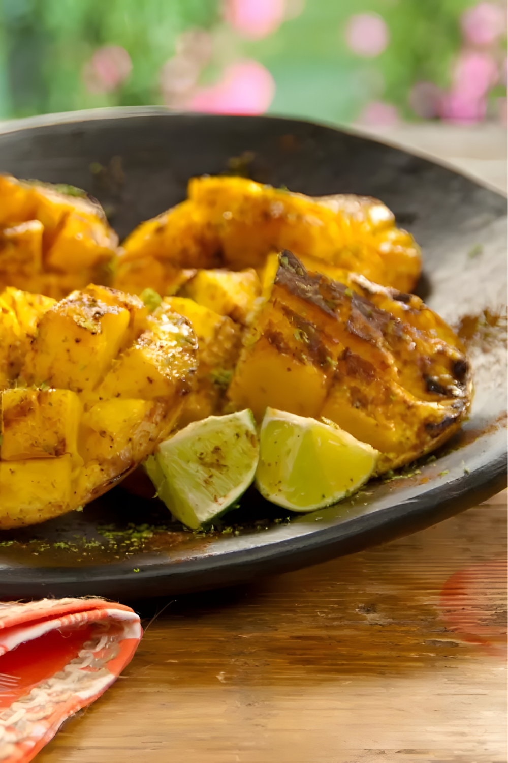 Grilled Mango with Lime, Salt and Ancho Powder