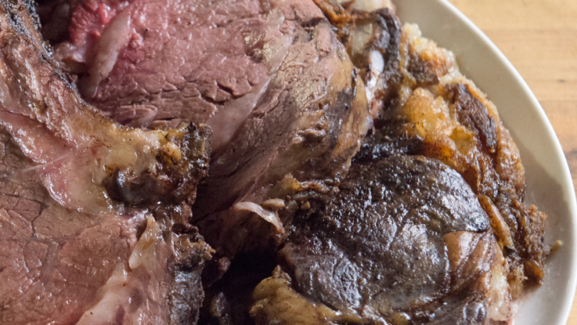 Prime Rib with Red Wine-Thyme Butter Sauce