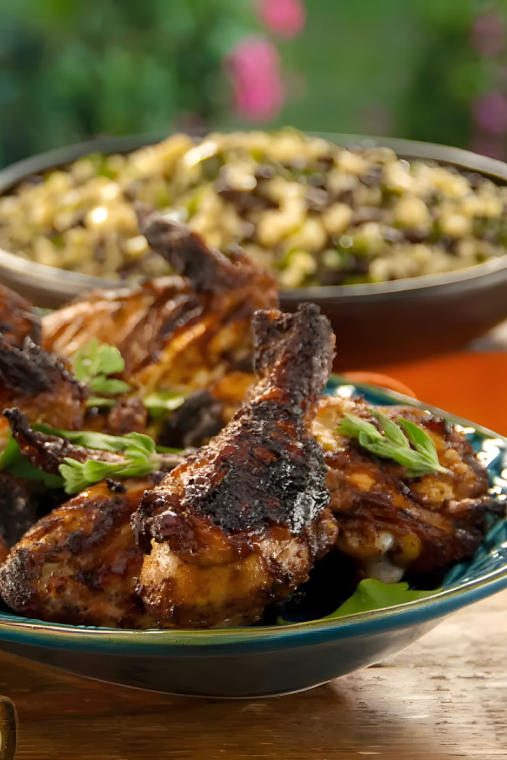 Charcoal Grilled Chicken Sinaloa-Style with Grilled Corn, Black Bean and Quinoa Relish