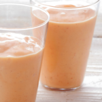 Coconut Water Smoothie with Mango, Banana and Strawberries