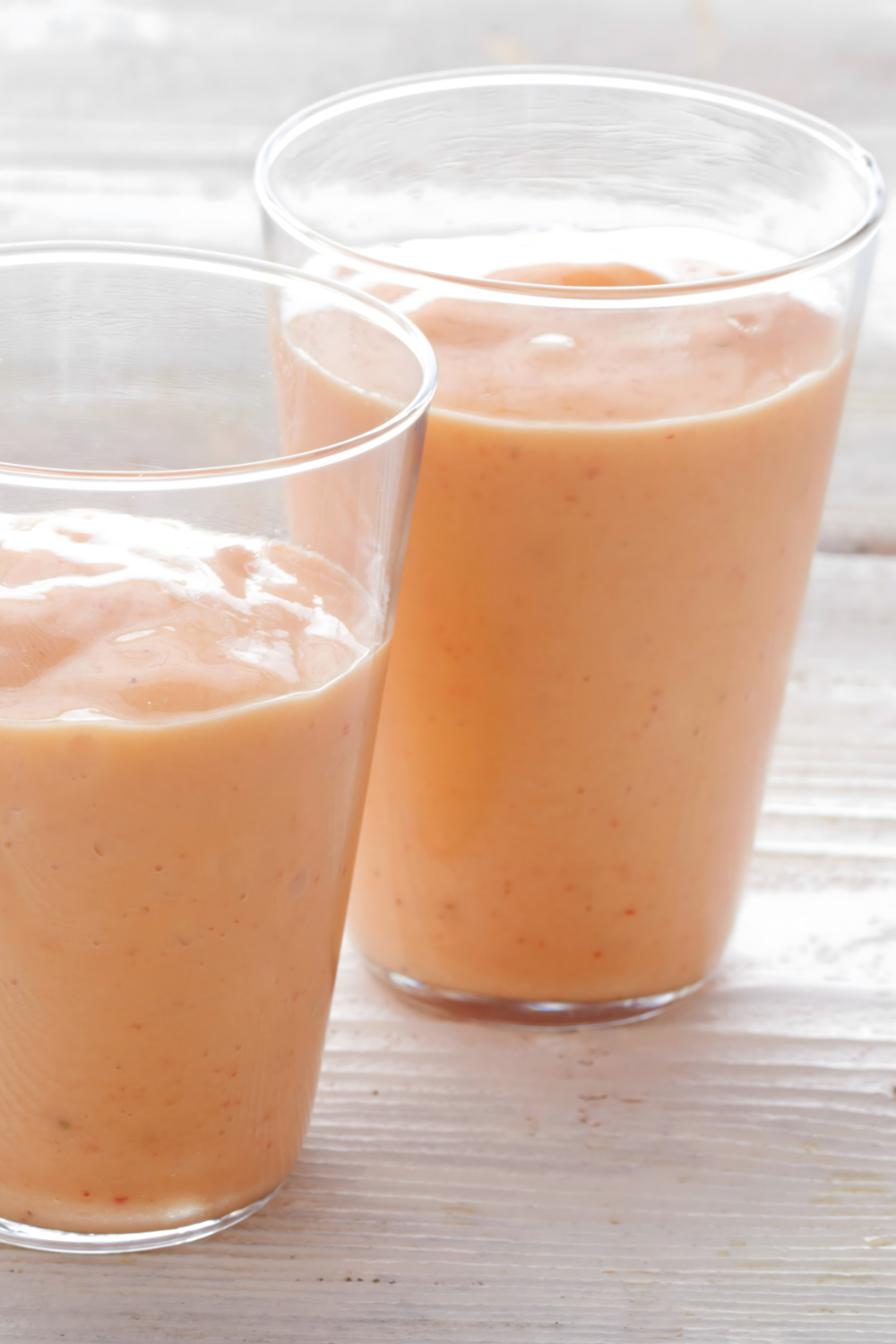 Coconut Water Smoothie with Mango, Banana and Strawberries