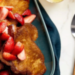 Creme Brulee French Toast with Drunken Strawberries