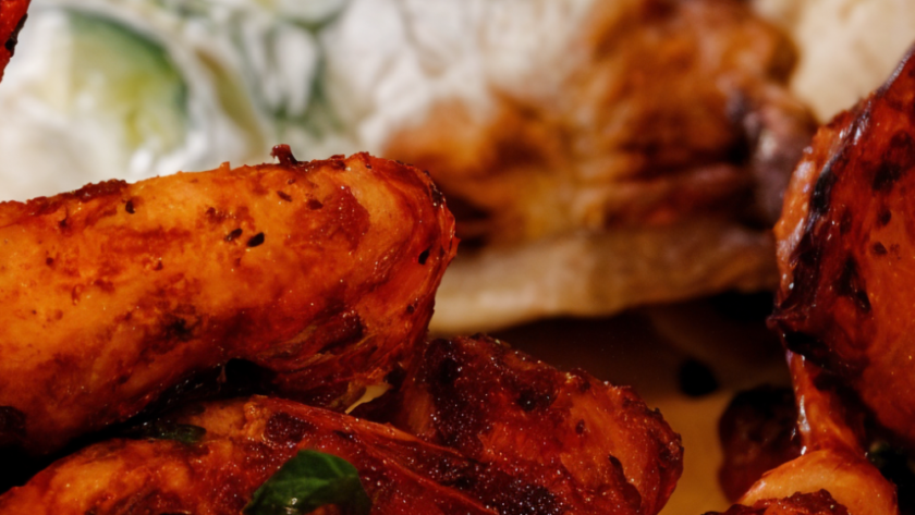 Grilled Shrimp Skewers with Cilantro-Mint Chutney