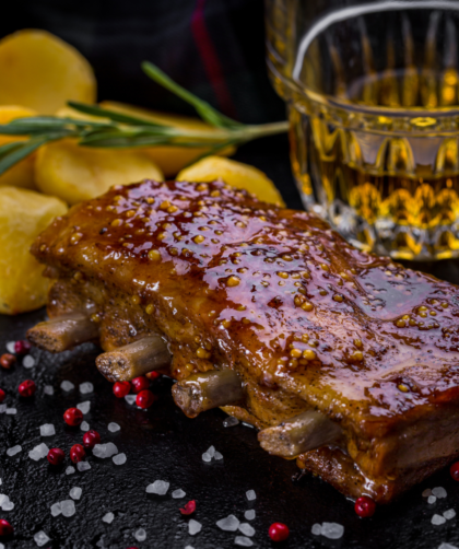 Honey-Mustard Glazed Ribs in Oven and Broiler