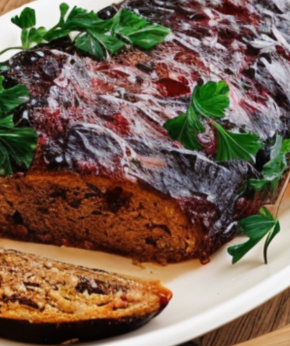 Roasted Vegetable Meatloaf with Balsamic Glaze