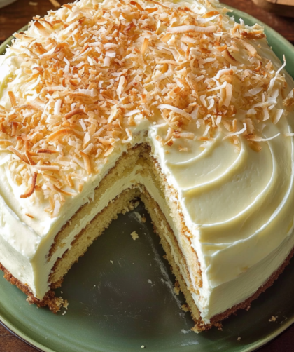 Bobby Flay Throwdown's Toasted Coconut Cake with Coconut Filling and Coconut Buttercream