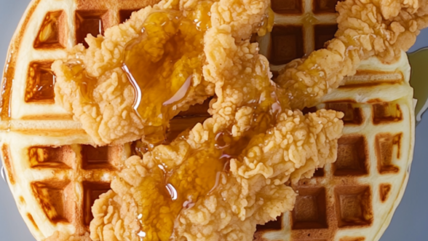 Bobby Flay Buttermilk Waffles with Buttermilk Fried Chicken Tenders