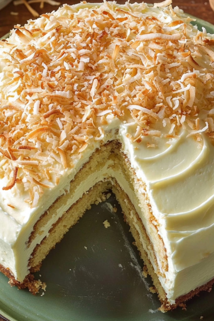 Bobby Flay Throwdown's Toasted Coconut Cake with Coconut Filling and Coconut Buttercream