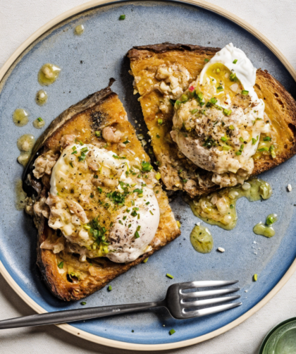 Cacio e Pepe Eggs with Olive Oil Toast