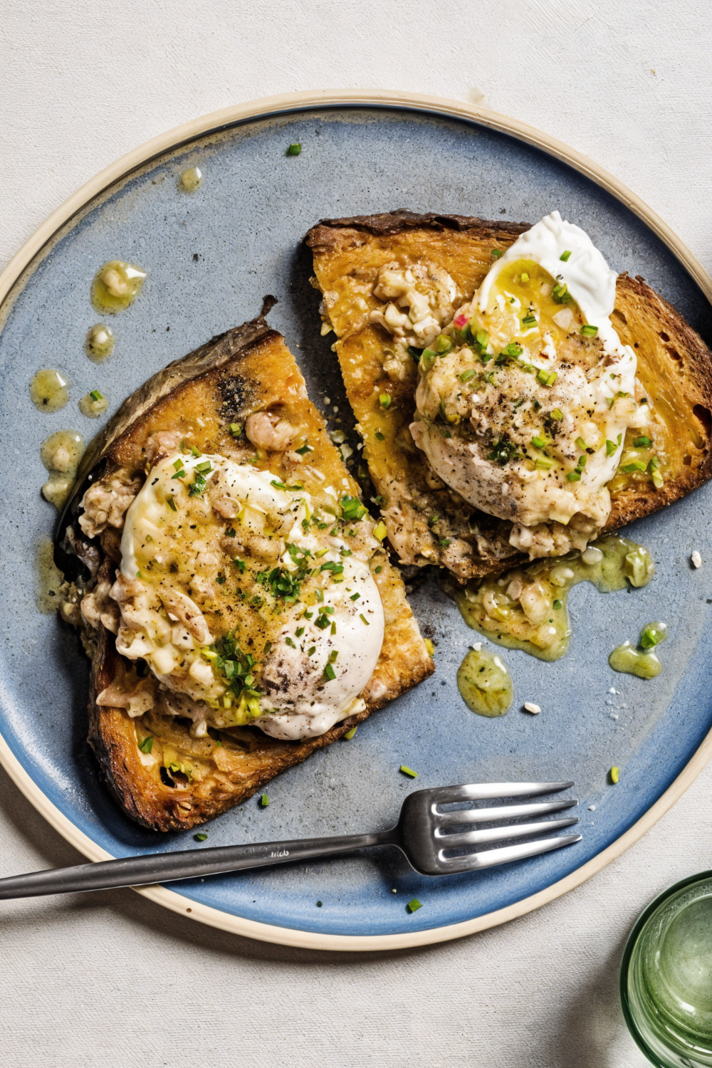 Cacio e Pepe Eggs with Olive Oil Toast