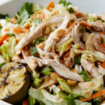 Chinese Chicken Salad with Red Chile Peanut Dressing