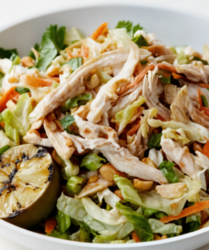 Chinese Chicken Salad with Red Chile Peanut Dressing