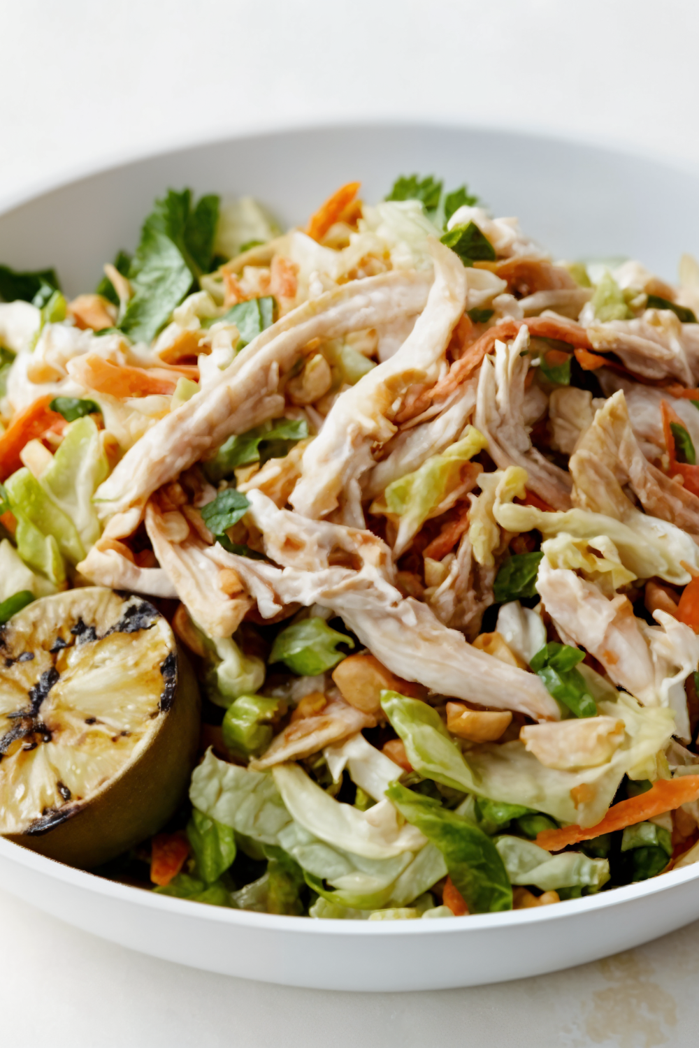 Chinese Chicken Salad with Red Chile Peanut Dressing