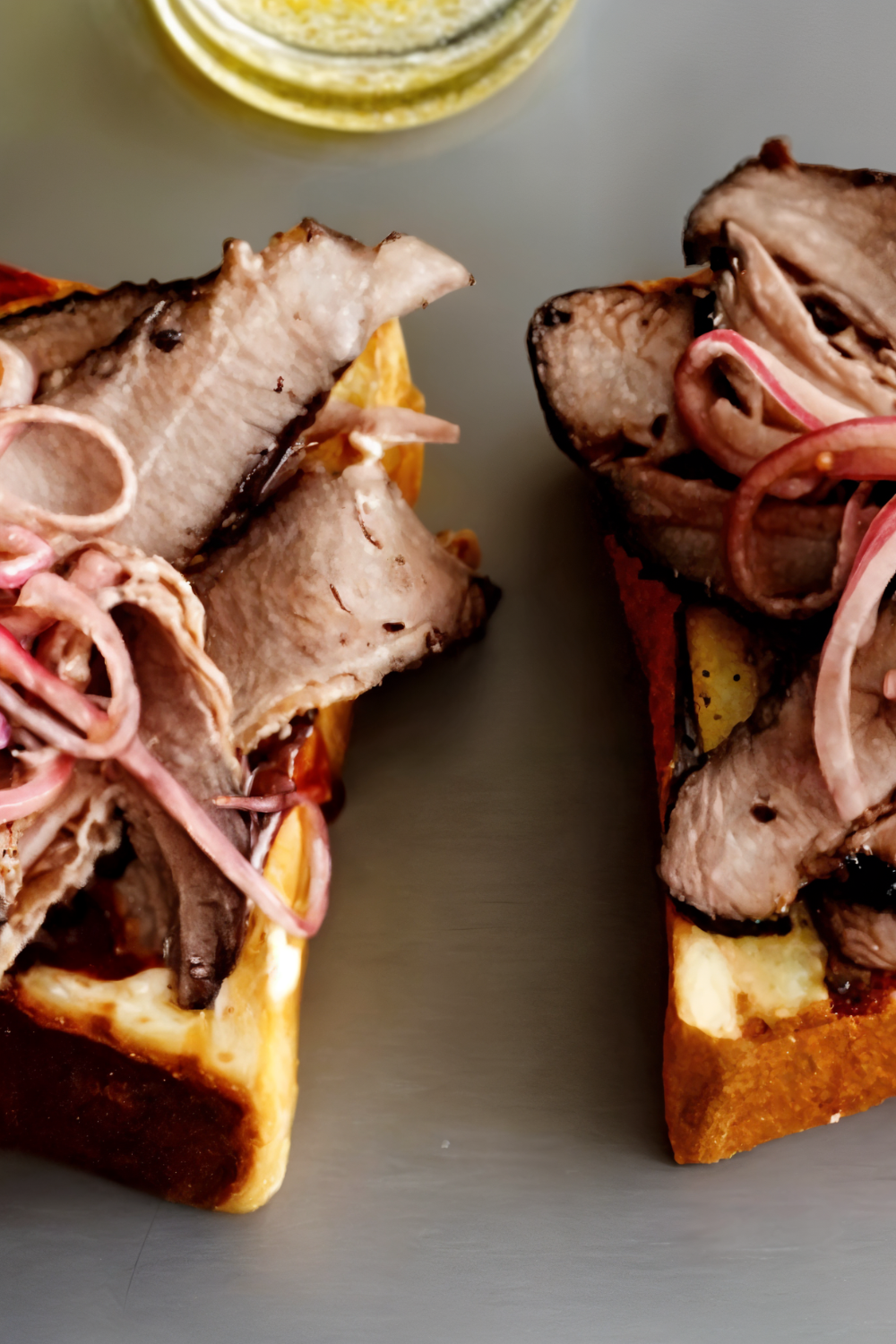 Smoked, Spice Rubbed, Texas-Style Brisket on Texas Toast