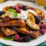 Bobby Flay Bananas Foster French Toast with Whipped Cream Cheese