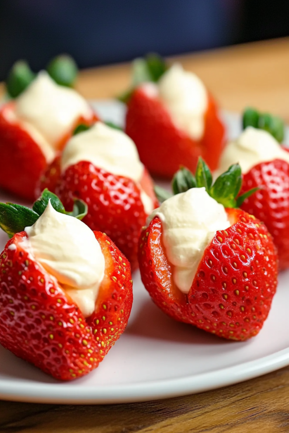 Bobby Flay Strawberries Filled with "Clotted" Cream