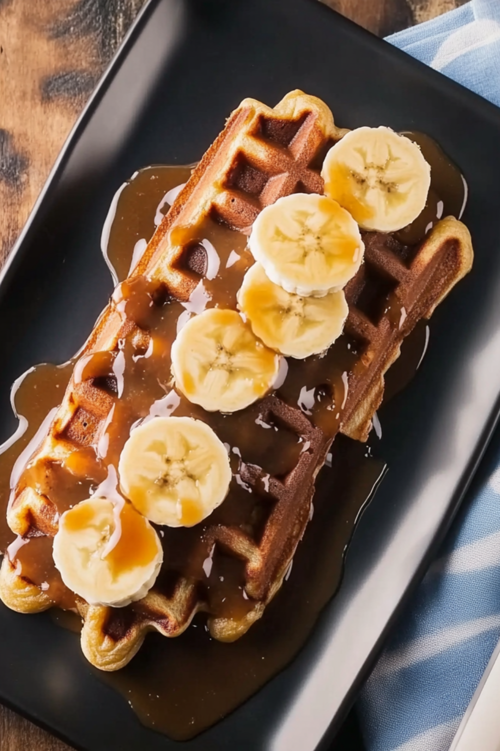 Bobby Flay Banana Bread Waffles with Bananas Foster Sauce