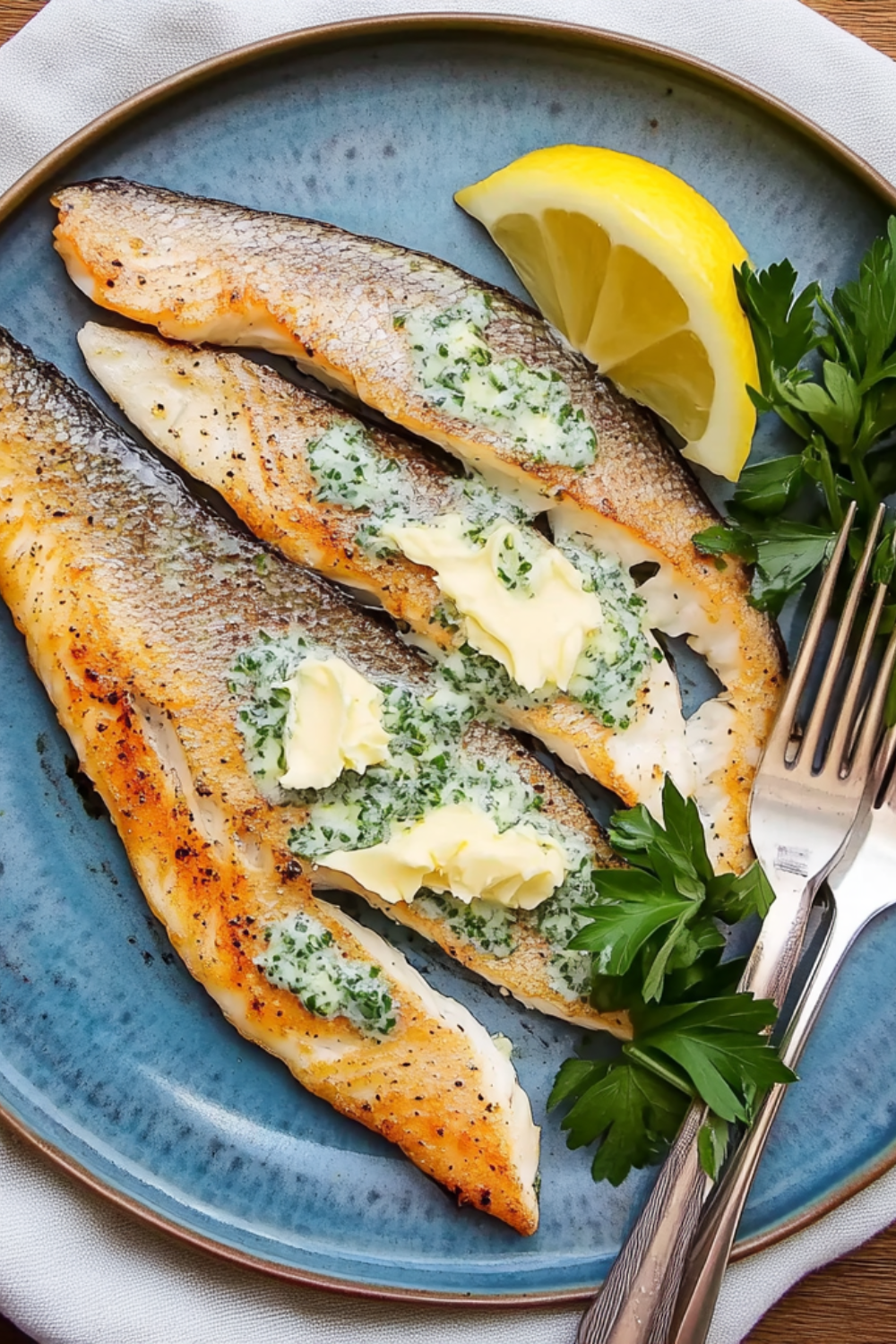 Bobby Flay Grilled Butterflied Trout with Lemon-Parsley Butter