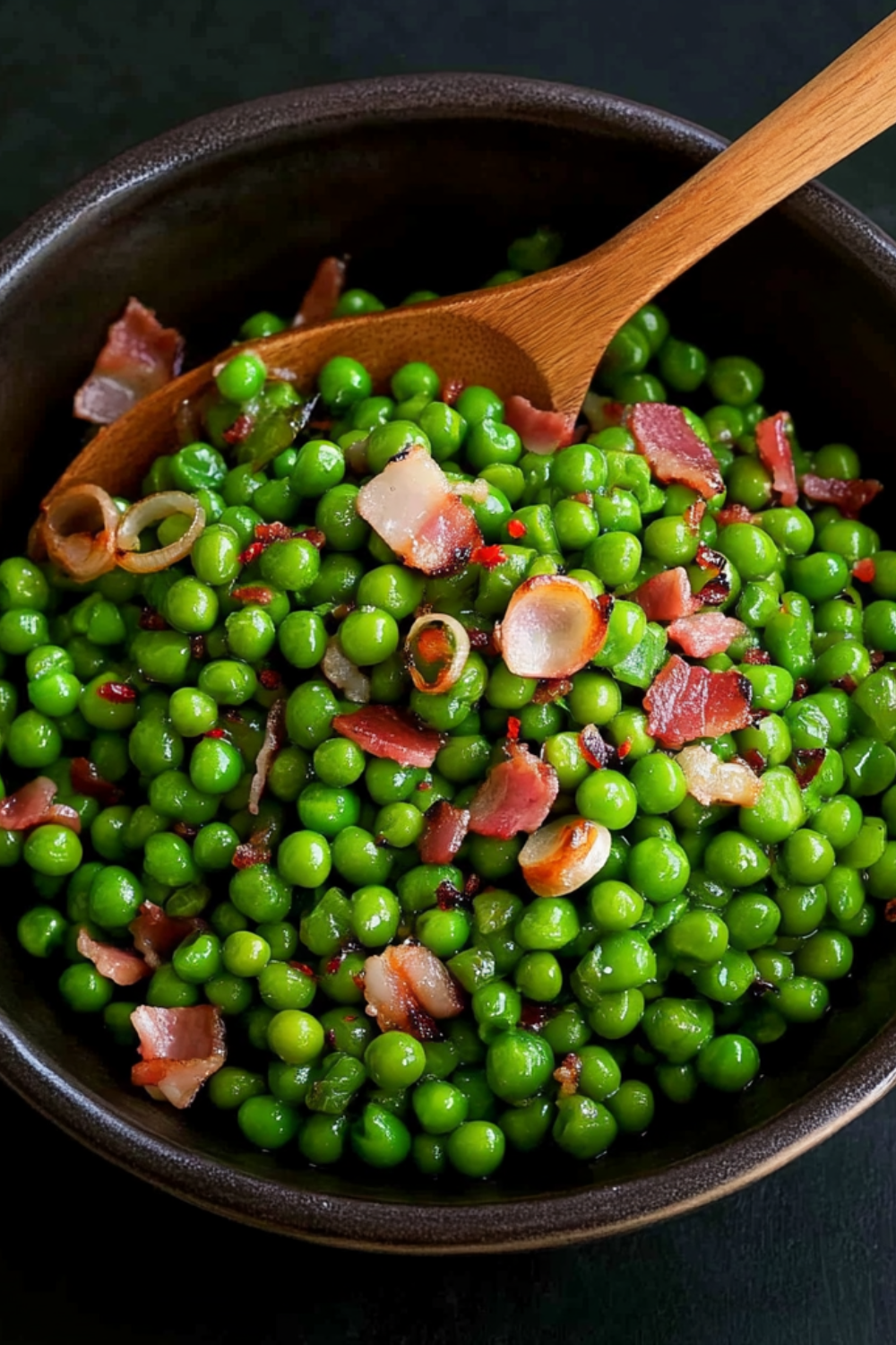 Bobby Flay Peas with Shallots and Pancetta