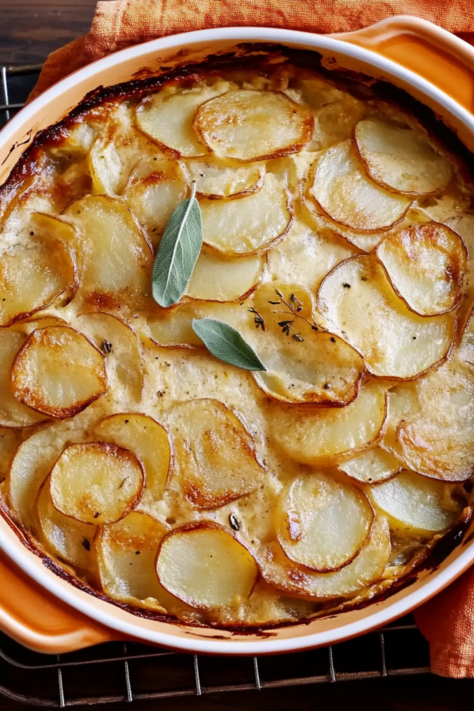 Bobby Flay Caramelized Vidalia Onion and Potato Gratin with Fresh Sage