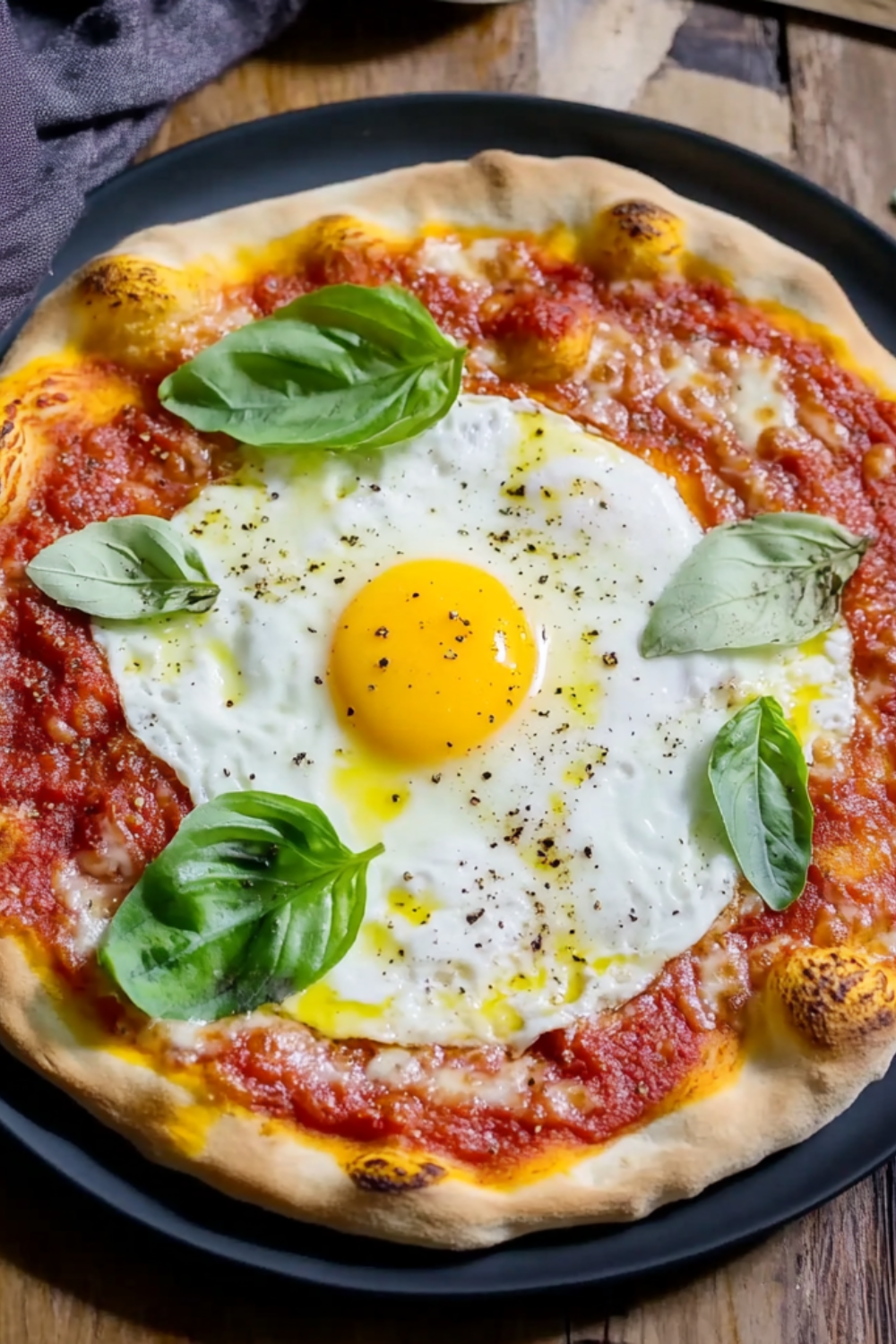 Bobby Flay Margherita Pizza with a Fried Egg