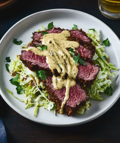 Bobby Flay Spice-Rubbed Corned Beef with Mustard-Honey-Horseradish Sauce