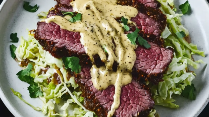 Bobby Flay Spice-Rubbed Corned Beef with Mustard-Honey-Horseradish Sauce