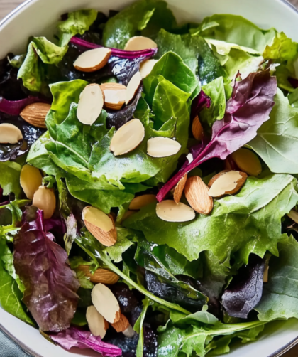 Mixed Greens with Apricot Vinaigrette and Almonds