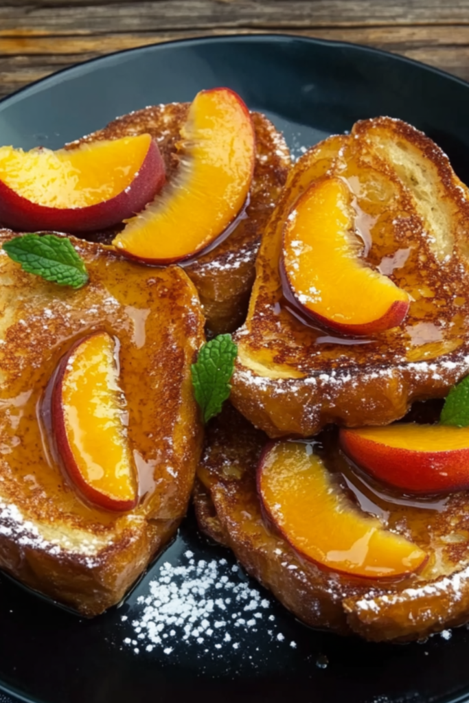 Bobby Flay Pain Perdue with Fresh Peaches and Vanilla Butter