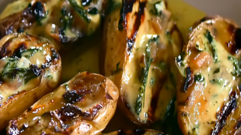 Grilled Fingerling Potatoes with Creamy Tarragon Vinaigrette