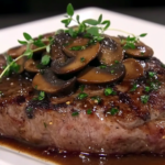 Bobby Flay Tenderloin of Beef in Mushroom, Mustard and Red Wine Sauce