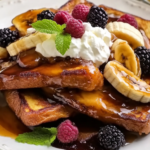 Bobby Flay Bananas Foster French Toast with Whipped Cream Cheese