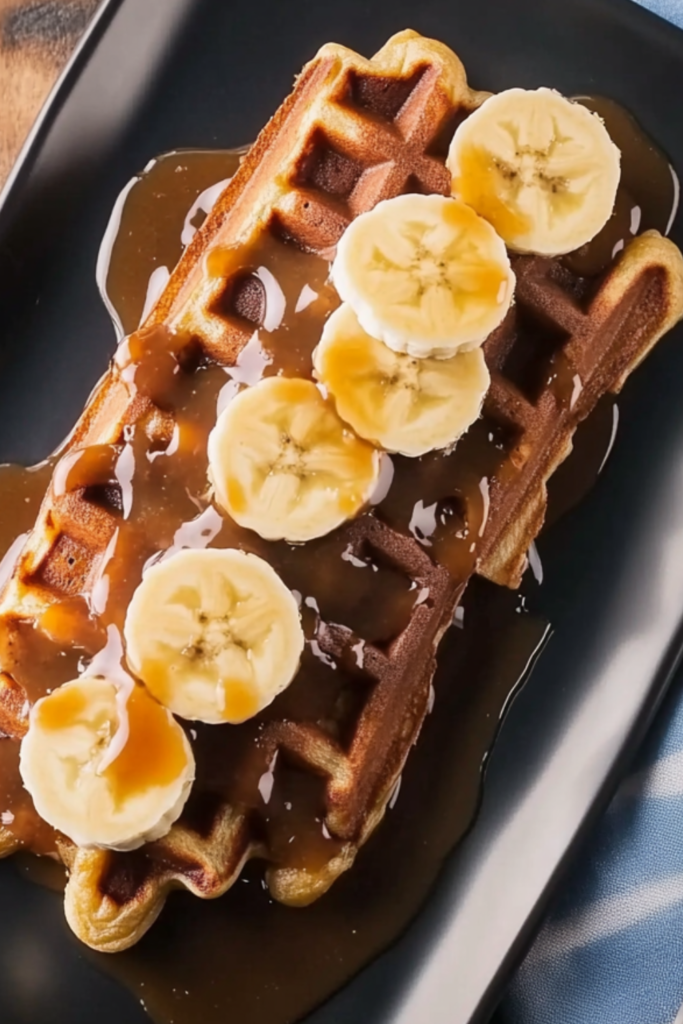 Bobby Flay Banana Bread Waffles with Bananas Foster Sauce