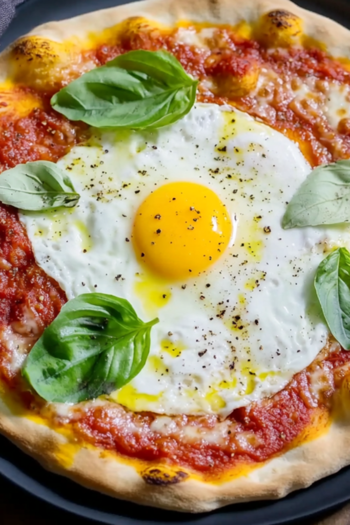 Bobby Flay Margherita Pizza with a Fried Egg