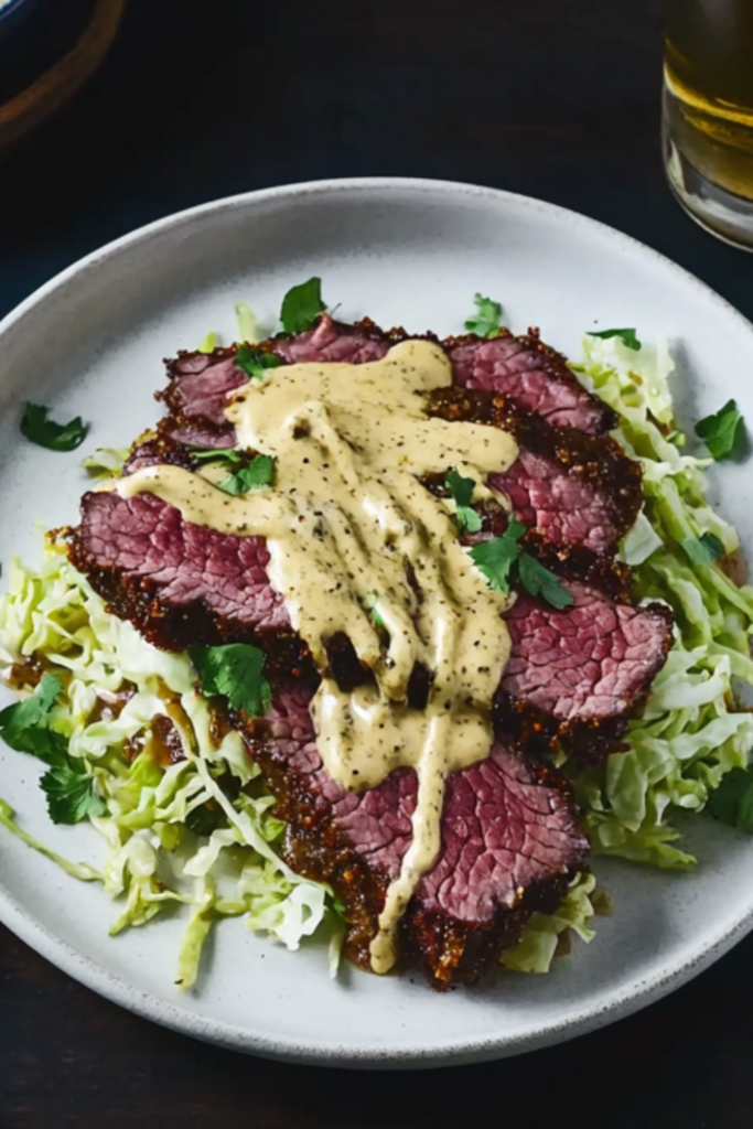 Bobby Flay Spice-Rubbed Corned Beef with Mustard-Honey-Horseradish Sauce